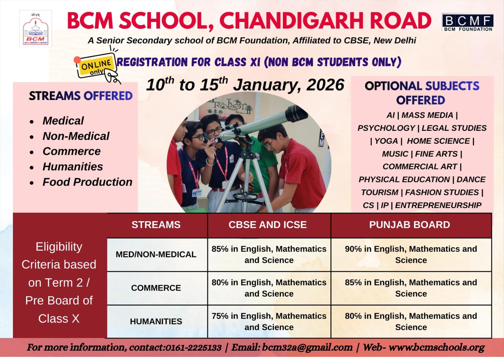 XI NON BCM ADMISSION